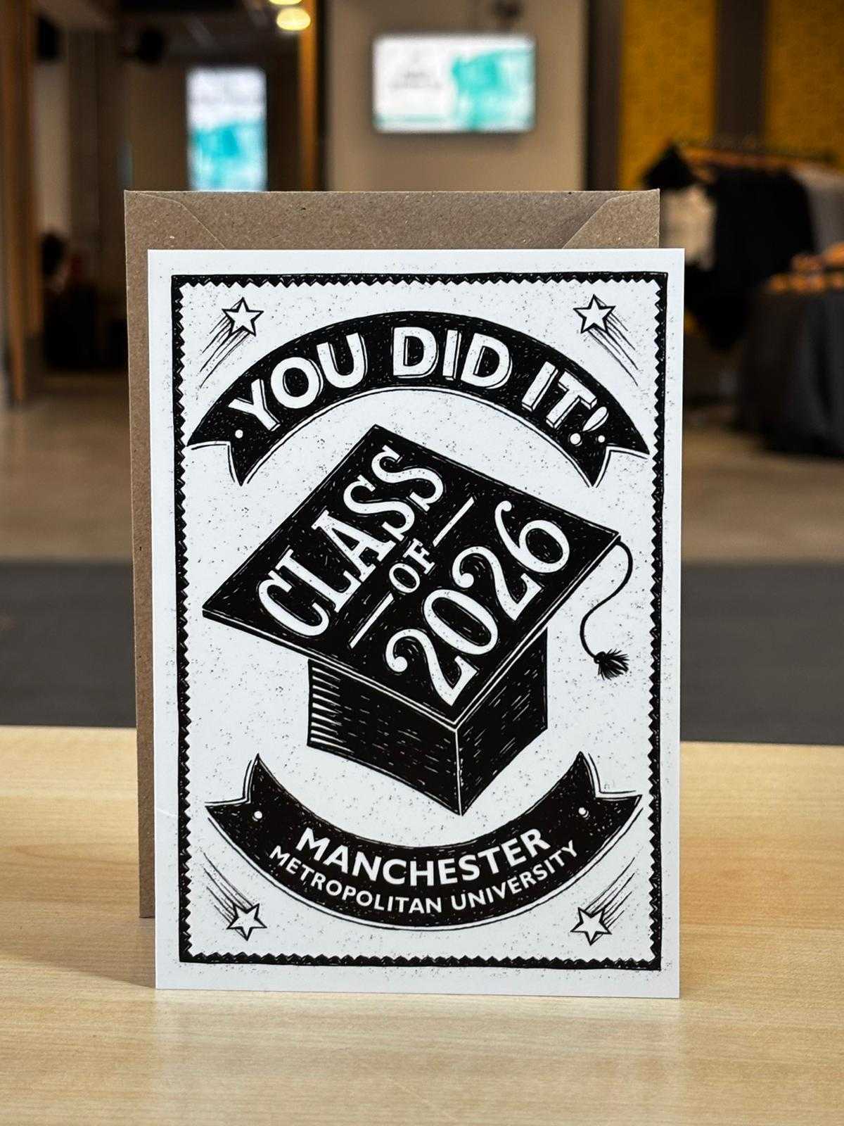 MMU Class of 2026 Graduation Card | Manchester Met Greetings Card